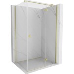 MEXEN/S - Mist H T sprchový kout dveře křídlové pravá 75 x 95, transparent, zlato kartáčovaná 8A5T-075-095-55-00-P