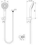 IDEAL STANDARD - IdealRain Evo Set sprchové hlavice Circle 110, 3 proudy, držáku a hadice, chrom B2404AA