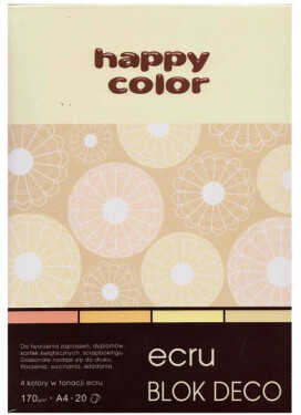 Barevné papíry Blok Happy Color Deco Ecru A4 170 g 20 listů