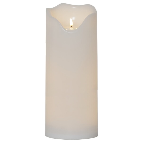 STAR TRADING Venkovní osvětlení LED Pillar Candle Flamme 40 cm, bílá barva, plast