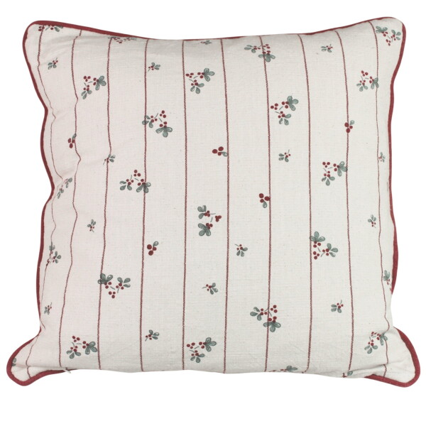 Strömshaga Povlak na polštář Gerd White/Red 45 × 45 cm, krémová barva, textil