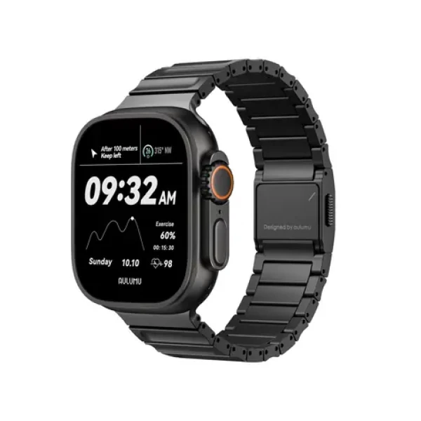 Aulumu C01 Hi-Per Titanium řemínek Apple Watch 49mm/46mm/45mm/44mm/42mm, Black (6975941662041)