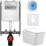 CERANO - Kompletní WC set Basic/Forte - bílá lesklá - WC tlačítko Dualo/Stříbrná - pro zazdění - 51x36 CER-8050BD86116
