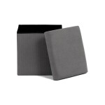 Taburet s úložným prostorem, šedá manšestrová látka