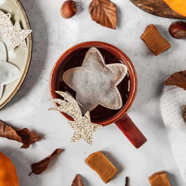 TEA HERITAGE Čaj rooibos s červeným pomerančem Star 5 ks, zlatá barva, papír, textil