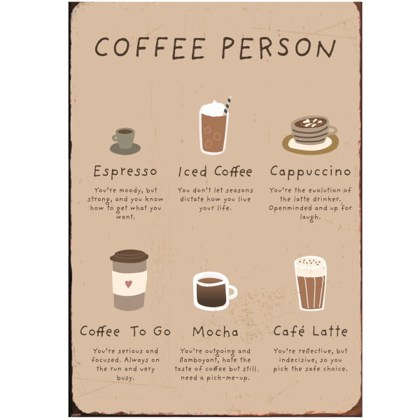 Ib Laursen Plechová cedule Coffee Person, béžová barva, kov
