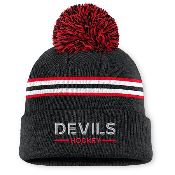 Fanatics Dámská zimní čepice New Jersey Devils NHL Authentic Pro W/Cap Cuffed Pom Beanie