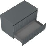 MEXEN/S - Rivel koupelnová skříňka pod umyvadlo 80 cm s deskou, 2 zásuvky, reliéf , grafit mat 91A20-08047-2-BFFC66