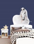 DumDekorace Krásná nálepka na stenus motivem bílého koně