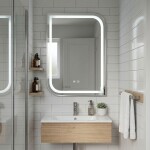 REA - Zrcadlo LED ZONE 80x60 BRUSH NICKEL HOM-00301