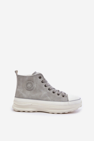 Zateplené dámské tenisky na platformě Big Star OO274073 šedé 36