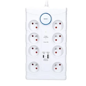Solight PO80 přepěťová ochrana bílá / 370J / 8 zásuvek / 2m (8592718017668)