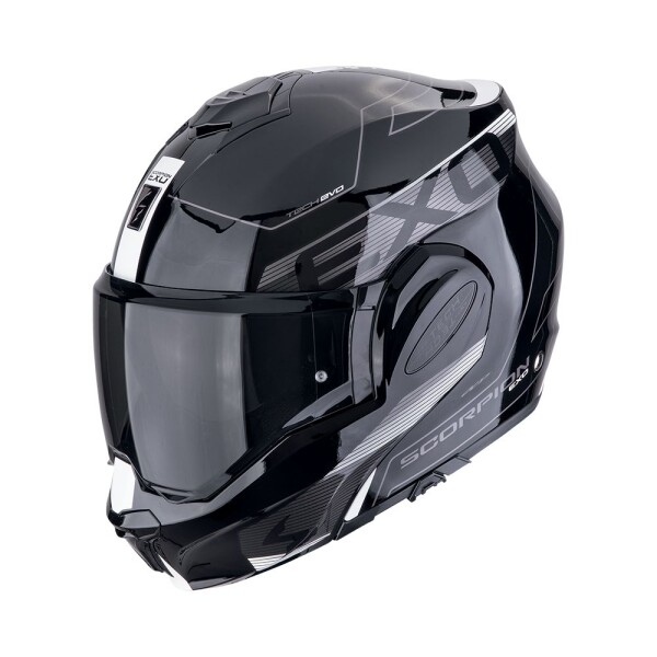 Moto přilba Scorpion Exo-Tech Evo Traveller černo/bílá - XS