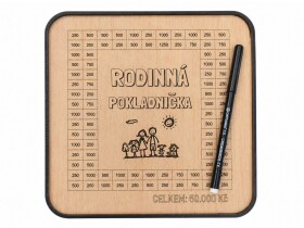 Mdeco Dřevěná pokladnička škrtací + fixa - Rodinná pokladnička - 20x20cm