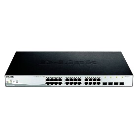 D-Link DGS-1210-28MP/E síťový switch RJ45/SFP, 24 + 4 porty, 56 GBit/s, funkce PoE