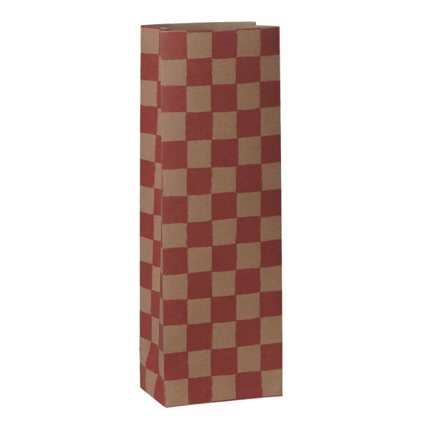 Maileg Papírový sáček Checker Powder/Red 26,5 cm – set 5 kusů, červená barva, papír