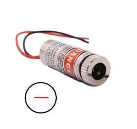 Laserový modul s optikou vykreslující čáru - Červený, 4~6mW 12mm 3 - 5V