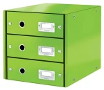 Leitz ClickStore 3 zásuvky zelená / Zásuvkový box / A4 / karton / 28,6 × 28,2 × 35,8 cm (60480054)