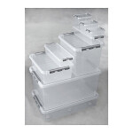6 x Plastový univerzální box 400 x 300 x 260 mm, průhledný, objem 22l
