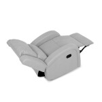 TV a relaxační křeslo, manuální polohování, potah stříbrná látka v dekoru kůže