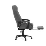 Kancelářské křeslo, tmavě šedá látka, synchronní mechanismus, podnožka