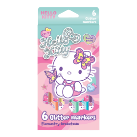 Colorino popisovače s glitry, Hello Kitty, kulaté, 6 barev