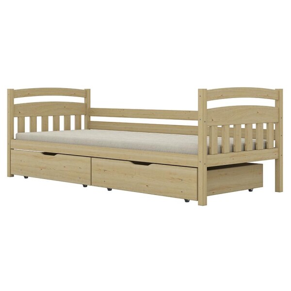 Postel Tosia velké zásuvky 80x160 přírodní, nelakovaná