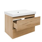 Koupelnová skříňka 2 zásuvková s umyvadlem SAT B-Way 79x50x45 cm dub mat BWAY280OAKU1BI BWAY280OAKU1BI
