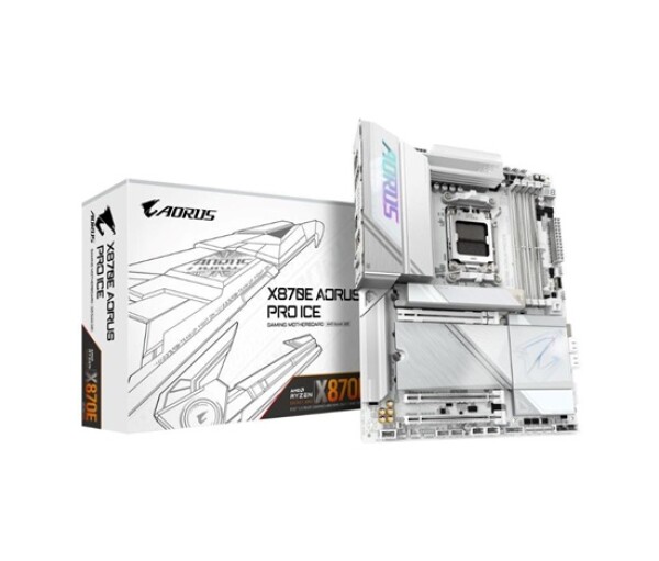 GIGABYTE MB Sc AM5 X870E AORUS PRO ICE, AMD X870, 4xDDR5, 2xHDMI, 2xUSB4, WiFi EDF_1821549