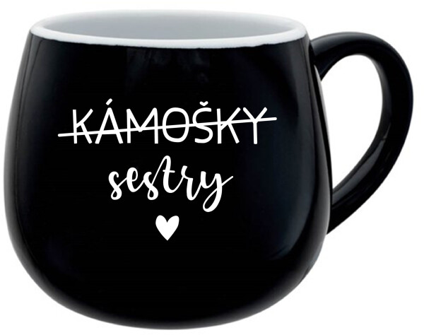 KÁMOŠKY SESTRY - černý keramický hrníček 300 ml