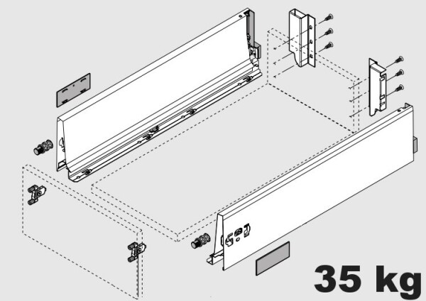 Blum K-BLUM Antaro K 300 mm/30 kg, Blumotion/TOB, bílá SW, vrut (311417)