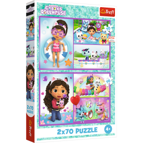 Mamido Puzzle Gábinin kouzelný domek 2x70 dílků Trefl