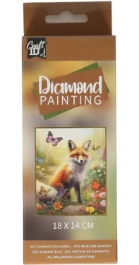 CRAFT ID Diamantové malování Liška 14x18cm