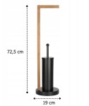 Erga Aurora Black, toaletní WC kartáč s dřevěným držákem na WC papír na postavení 19x19x72,5 cm, hnědá-černá, ERG-SEP-1004SEPSTLUNA