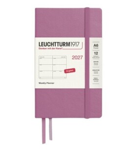 Týdenní plánovač Dusty Rose, Pocket A6 2027, anglicky