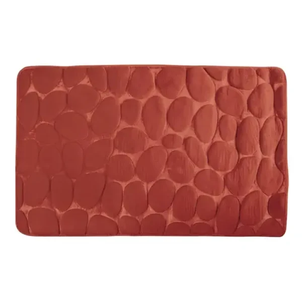 MSV PEBBLES koupelnová předložka 40 x 60 cm terakota / PU pěna / protiskluzová