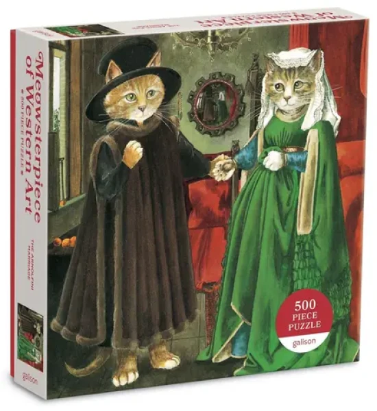 GALISON Čtvercové puzzle Meowsterpiece: Arnolfiniho manželství