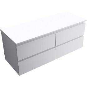 CERANO - Koupelnová skříňka Carole + deska pod umyvadlo Navira Slim - 18 mm - bílá matná - 120x49,8x46 CER-476351