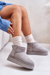 Dámské Sněhule Na Platformě Zateplené Kožíškem Šedé Xamella 40