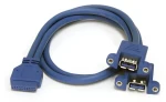 StarTech USB 3.0 kabel s montáží na panel modrá / Kabel / 2x USB A / IDC / 0,5 m (USB3SPNLAFHD)