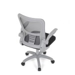 Kancelářská židle, tmavě šedá síťovina, šedý plast, kolečka na tvrdé podlahy