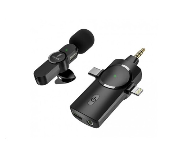 Viking bezdrátový mikrofon s klipem M360, konektor USB-C / Lightning / 3,5 mm jack EDF_614116