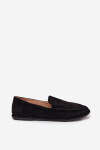 Dámské mokasíny z eko semiše ploché černé Miryelle 36