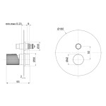 SAPHO - ULTRATAP podomítková sprchová baterie, 2 výstupy, černá mat/chrom UT042TBC