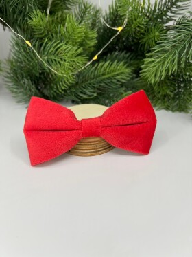 Charm semišový motýlek pro psa na obojek Barva: Červená, Rozměr (cm): 5x11 cm