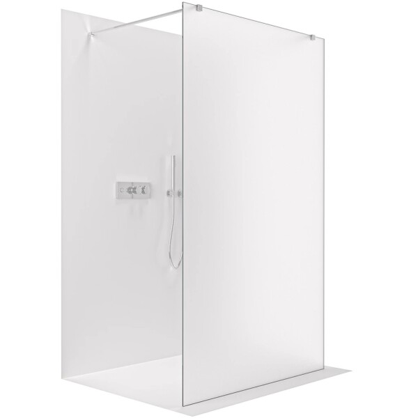 CERANO Sprchová zástěna Walk-in Onyx Duo L/P - 8 mm - hranatá vzpěra - chrom, mléčné sklo - 110x200 cm