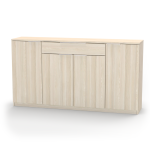Nábytek Mikulík Komoda VARIO 6 - šedé úchytky ROZMĚR: (š/v/hl.) 140 x 86,5 x 40,5 cm