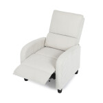 TV a relaxační křeslo, manuální polohování push back, potah manšestrová béžová látka