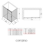 CERANO - Sprchový kout Santoro - levá - 6 mm - chrom, mléčné sklo - 100x100 - posuvný CER-665680