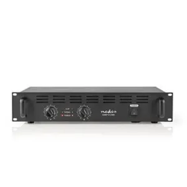 Nedis PA Zesilovač černá / RMS na výstupu: 2x 100 W @ 8 Ohm / 2x 150 W @ 4 Ohm / 2 Kanály / 2U (AAMP16120BK)